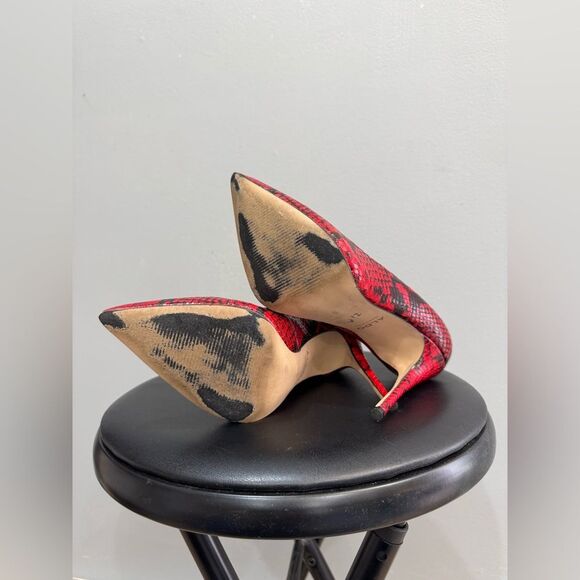 Red Aldo Snakeskin Stiletto Pumps Size 7 VGUC - Picture 6 of 6